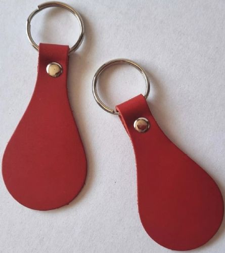 Leather Key Fob / Key Ring - Pear - Various Colours - Qty Options (Wine Red, 10)